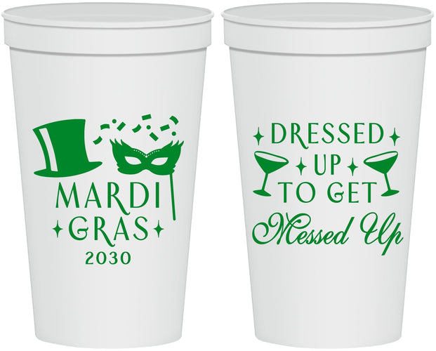 Personalized Mardi Gras 22 oz Stadium Cups - Fleur De Lis | 190015