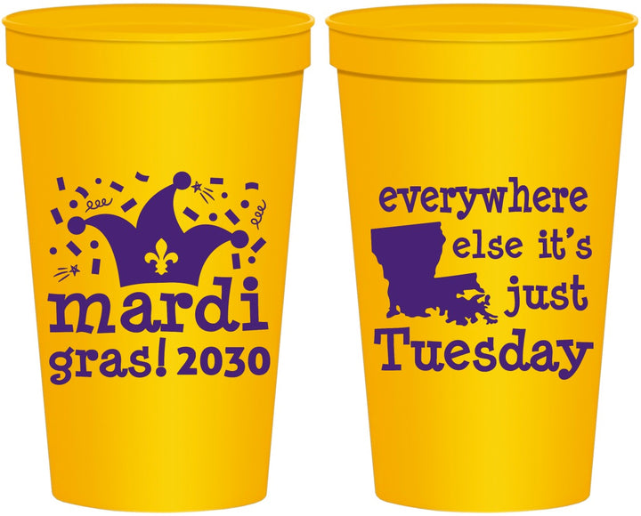 Personalized Mardi Gras 22 oz Stadium Cups - Nola New Orleans | 190016