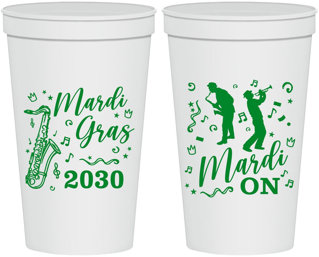 Personalized Mardi Gras 22 oz Stadium Cups - Mardi On Jazz | 190019