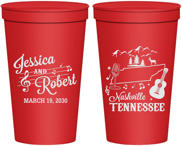 Personalized Wedding 22 oz Stadium Cups - Tennessee | 191