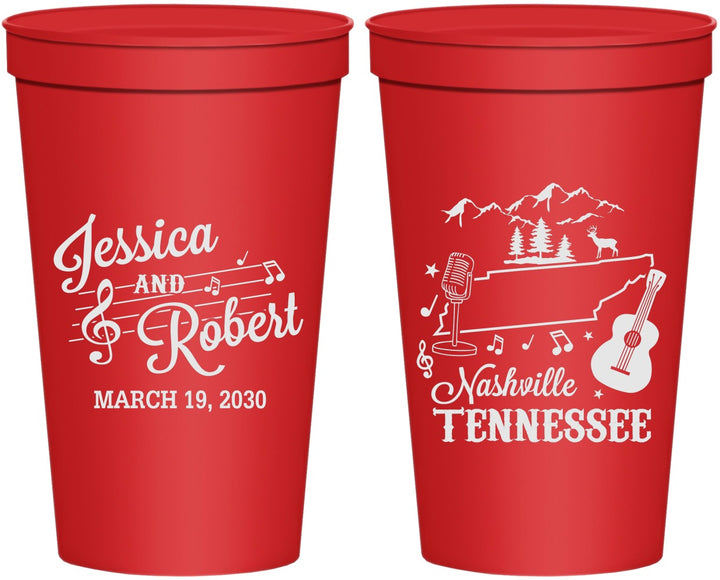 Personalized Wedding 22 oz Stadium Cups - Tennessee | 191