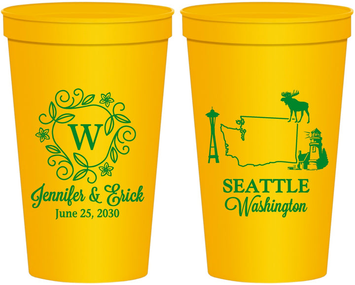 Personalized Wedding 22 oz Stadium Cups - Washington | 196