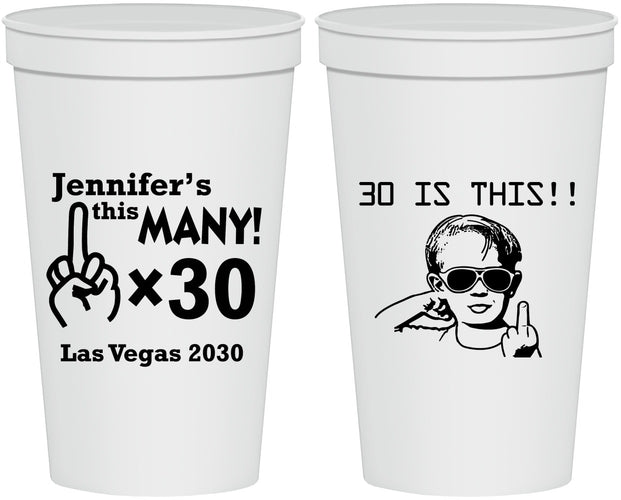 Personalized Birthday 22 oz Stadium Cups - 30th | 20000