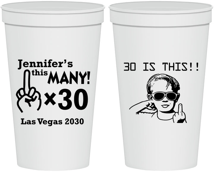 Personalized Birthday 22 oz Stadium Cups - 30th | 20000