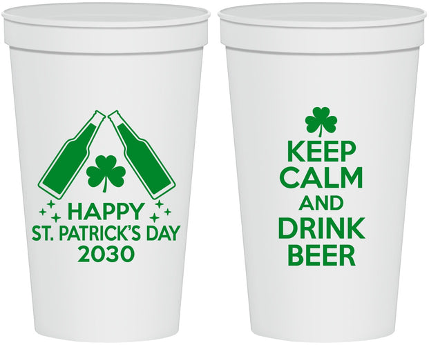 Personalized St Patricks Day 22 oz Stadium Cups - Clover Irish | 200005