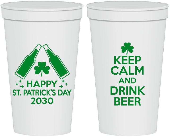 Personalized St Patricks Day 22 oz Stadium Cups - Clover Irish | 200005