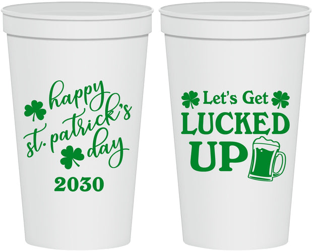 Personalized St Patricks Day 22 oz Stadium Cups - Lucked Up | 200007