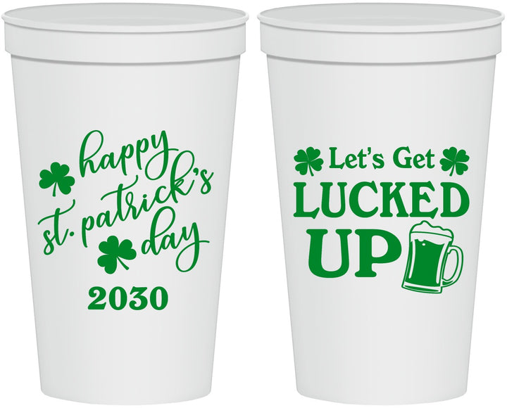 Personalized St Patricks Day 22 oz Stadium Cups - Lucked Up | 200007