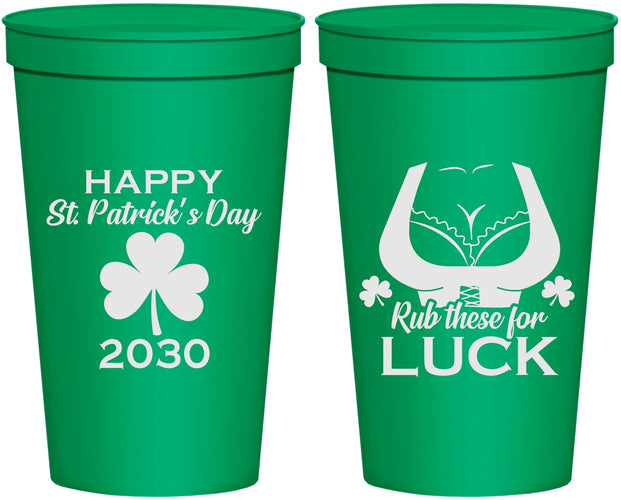 Personalized St Patricks Day 22 oz Stadium Cups - Clover Irish | 200008