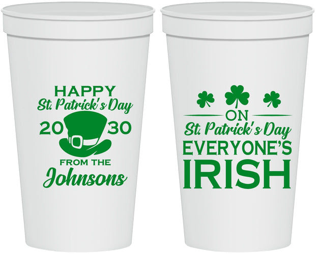 Personalized St Patricks Day 22 oz Stadium Cups - Irish Leprechaun | 200013