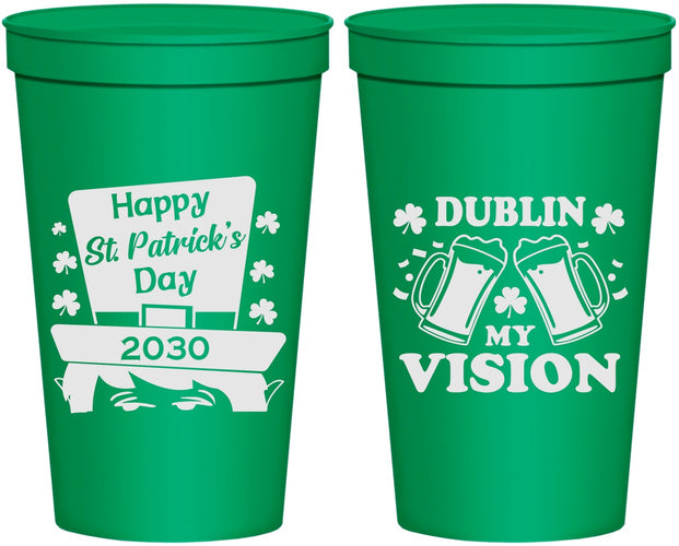 Personalized St Patricks Day 22 oz Stadium Cups - Dublin My Vision | 200016