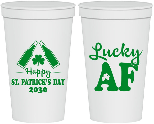 Personalized St Patricks Day 22 oz Stadium Cups - Lucky Af | 200017