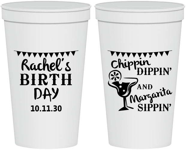 Personalized Birthday 22 oz Stadium Cups - Fiesta Margarita | 20009