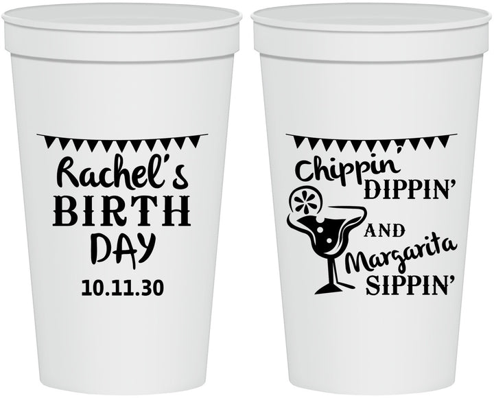 Personalized Birthday 22 oz Stadium Cups - Fiesta Margarita | 20009
