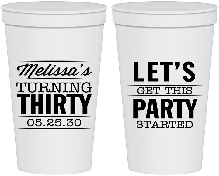 Personalized Birthday 22 oz Stadium Cups - 30th | 20017