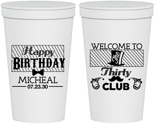 Personalized Birthday 22 oz Stadium Cups - 30th | 20018
