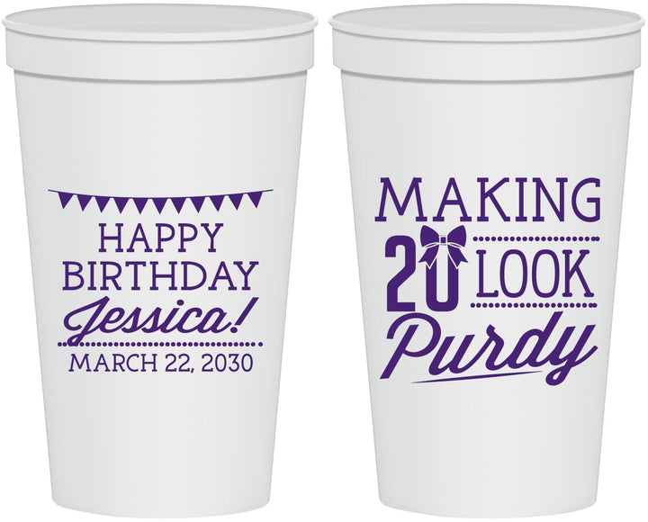 Personalized Birthday 22 oz Stadium Cups - 20th | 20021