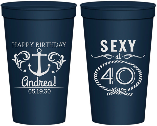 Personalized Birthday 22 oz Stadium Cups - Sexy At 40 | 20027