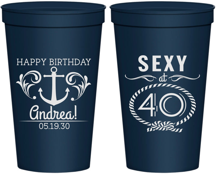Personalized Birthday 22 oz Stadium Cups - Sexy At 40 | 20027