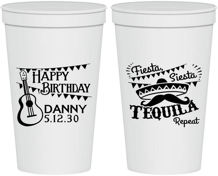 Personalized Birthday 22 oz Stadium Cups - Fiesta Siesta Tequila | 20033