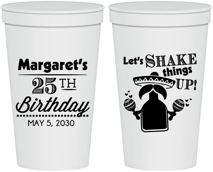 Personalized Birthday 22 oz Stadium Cups - 25th Fiesta | 20035