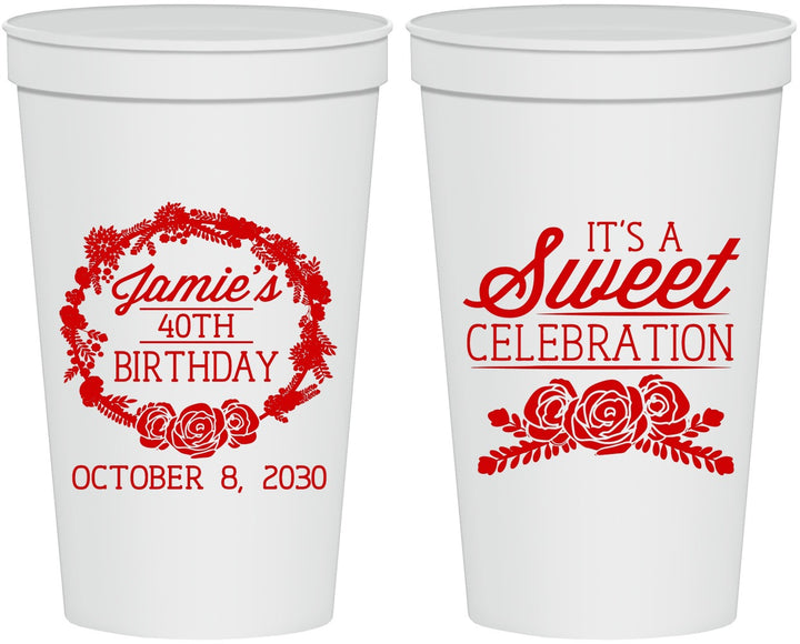 Personalized Birthday 22 oz Stadium Cups - 40th | 20040