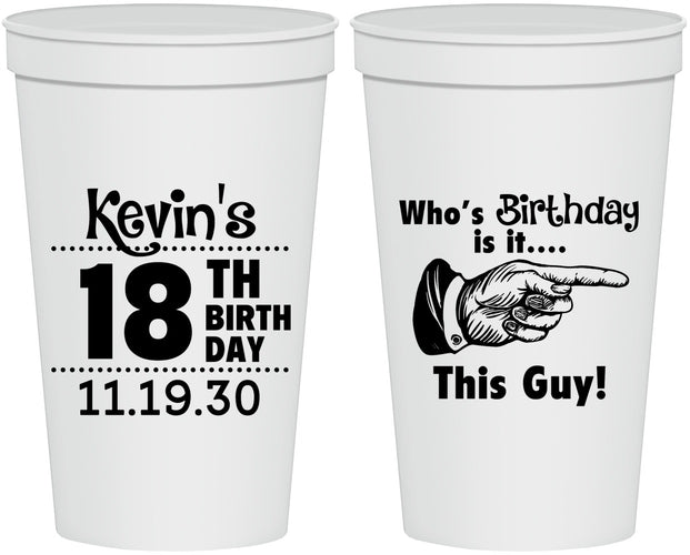 Personalized Birthday 22 oz Stadium Cups - 18th | 20046