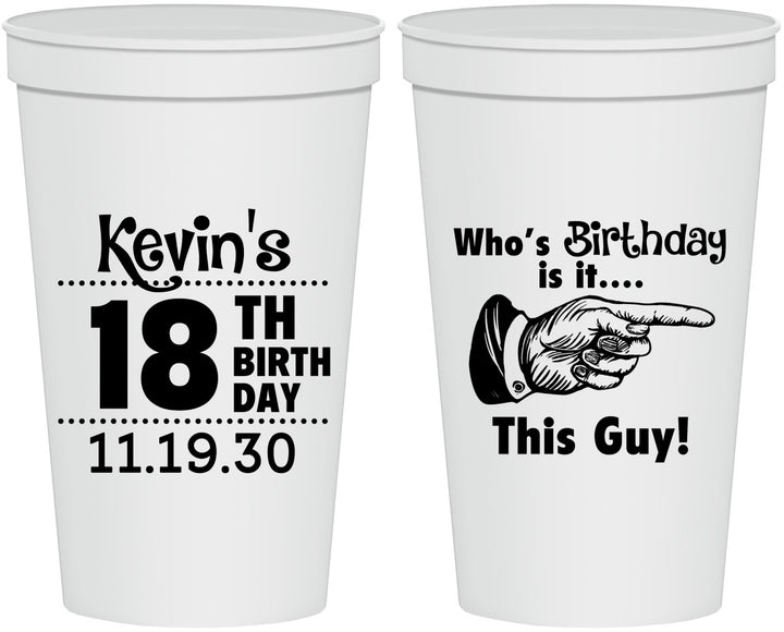 Personalized Birthday 22 oz Stadium Cups - 18th | 20046