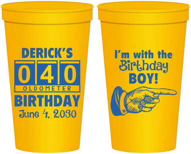 Personalized Birthday 22 oz Stadium Cups - 40th | 20047