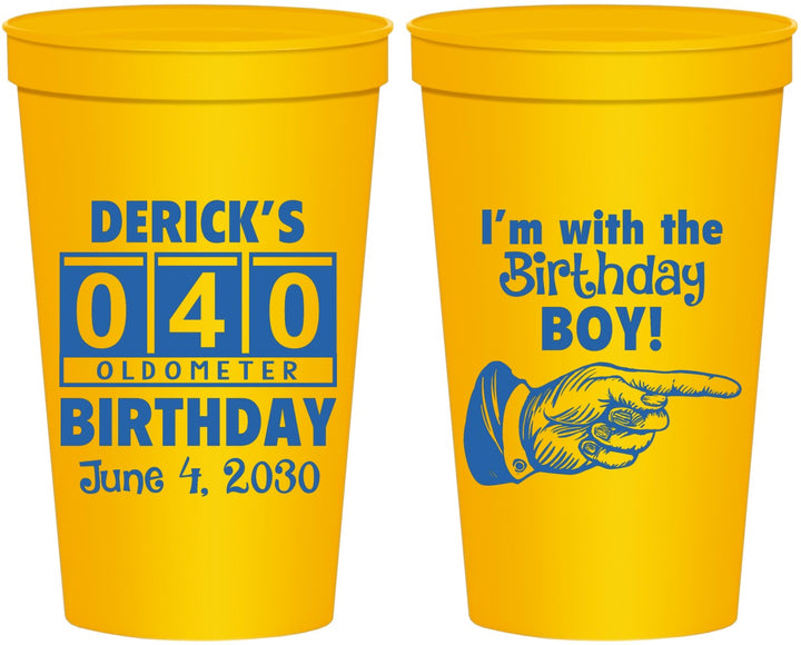 Personalized Birthday 22 oz Stadium Cups - 40th | 20047