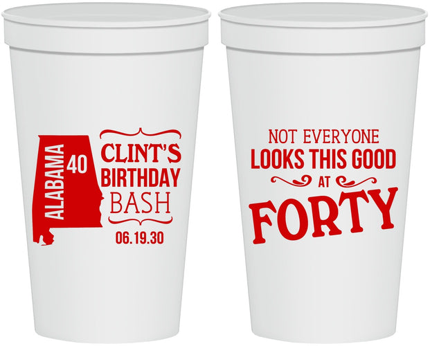 Personalized Birthday 22 oz Stadium Cups - 40th | 20050