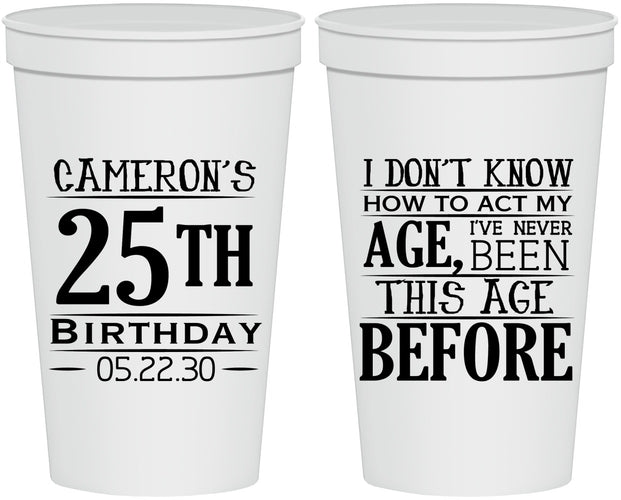 Personalized Birthday 22 oz Stadium Cups - 25th | 20054