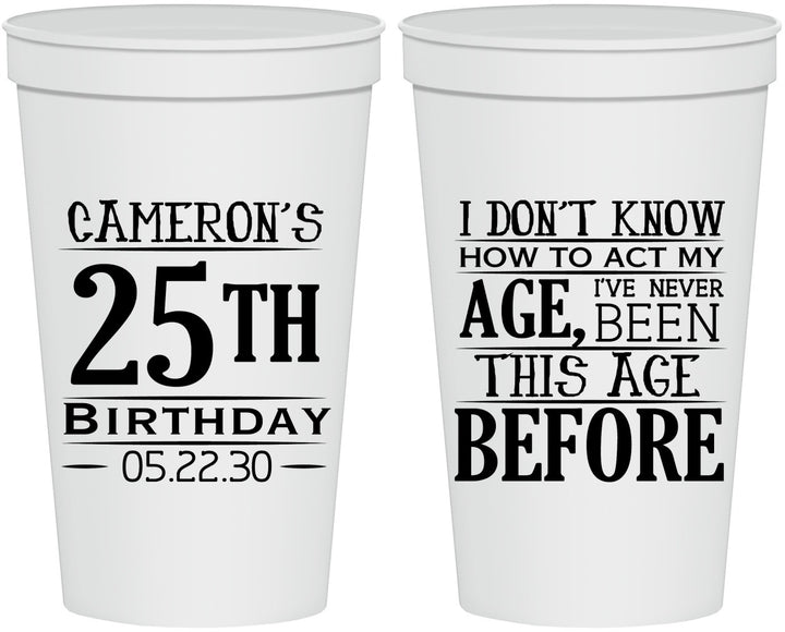 Personalized Birthday 22 oz Stadium Cups - 25th | 20054