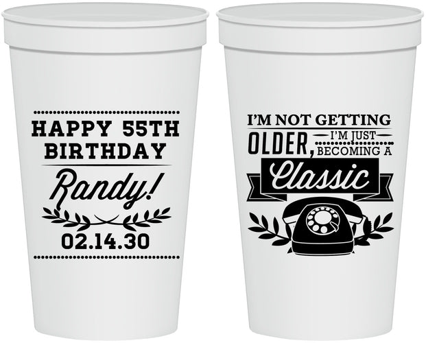 Personalized Birthday 22 oz Stadium Cups - 55th Classic Phone | 20058