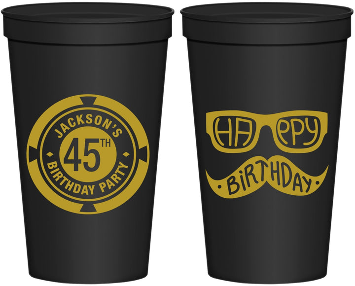 Personalized Birthday 22 oz Stadium Cups - 45th Las Vegas | 20064