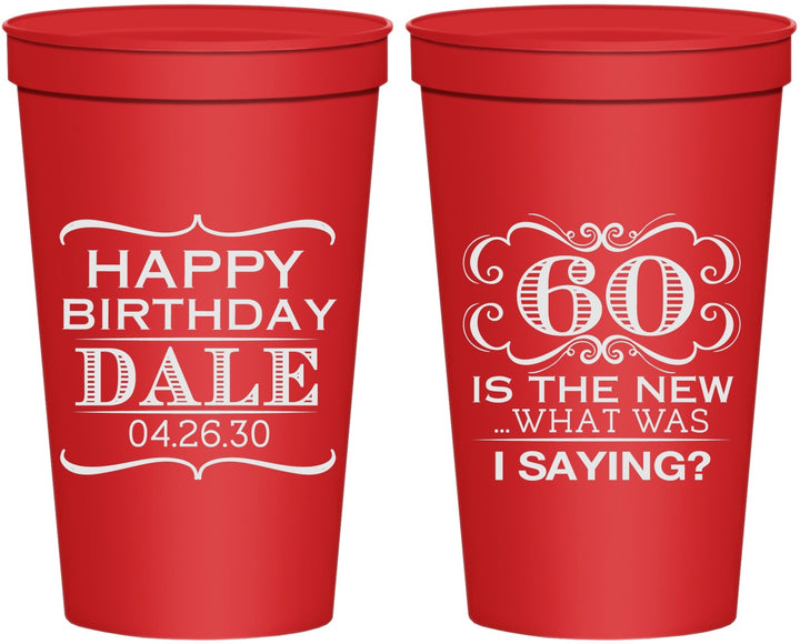 Personalized Birthday 22 oz Stadium Cups - 60th | 20070