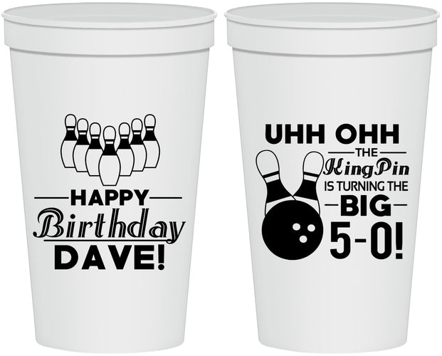 Personalized Birthday 22 oz Stadium Cups - 50th Bowing | 20071