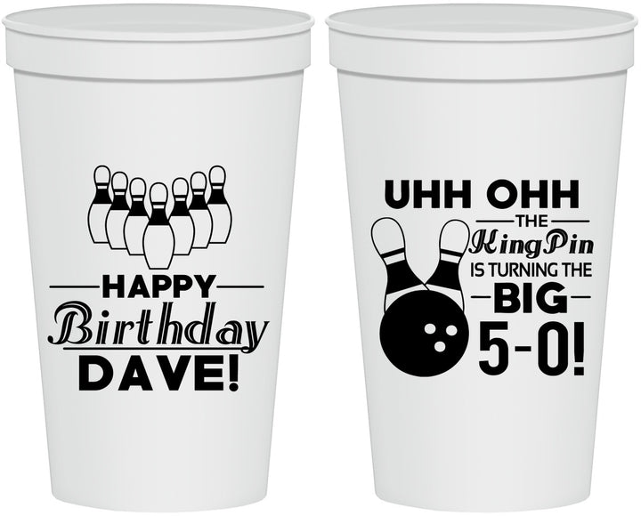 Personalized Birthday 22 oz Stadium Cups - 50th Bowing | 20071