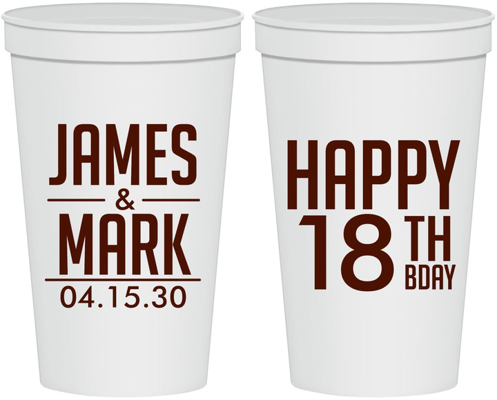 Personalized Birthday 22 oz Stadium Cups - 18th | 20074
