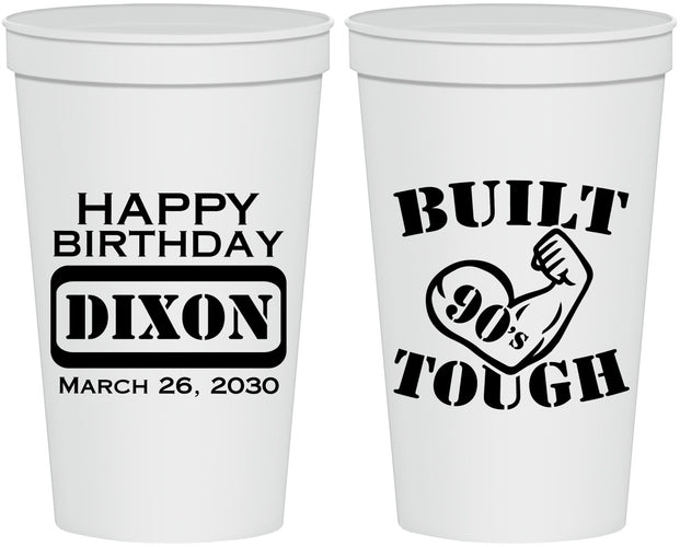 Personalized Birthday 22 oz Stadium Cups - Built Tough | 20078