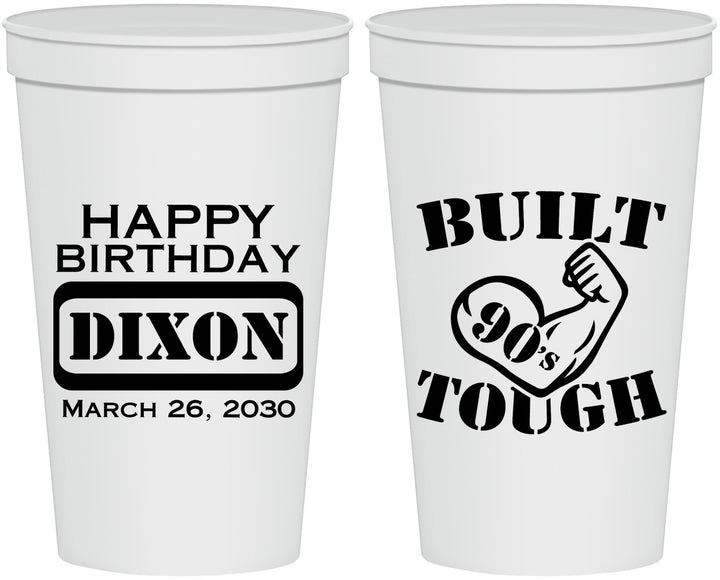 Personalized Birthday 22 oz Stadium Cups - Built Tough | 20078