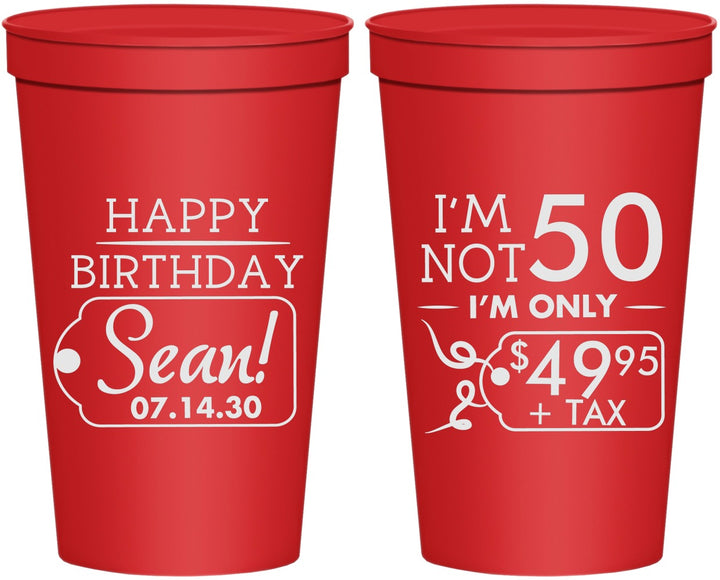 Personalized Birthday 22 oz Stadium Cups - 50th | 20080