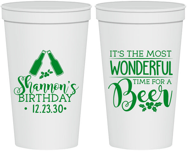 Personalized Birthday 22 oz Stadium Cups - Christmas | 20082