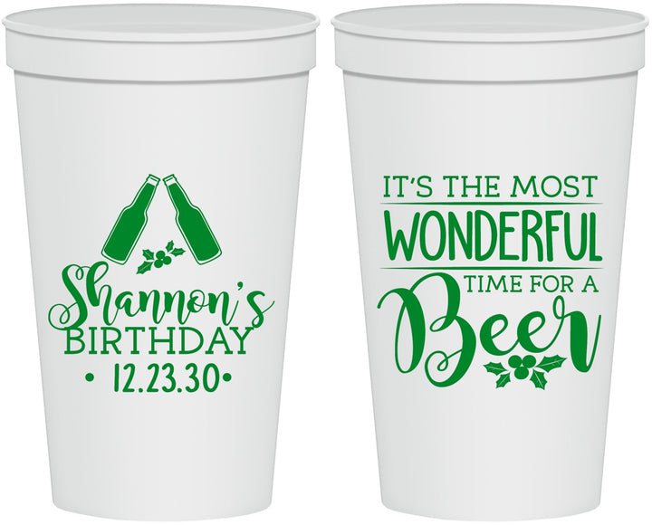 Personalized Birthday 22 oz Stadium Cups - Christmas | 20082