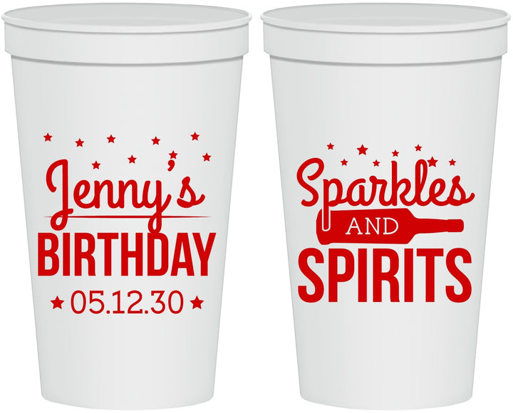 Personalized Birthday 22 oz Stadium Cups - Sparkles Spirits | 20083