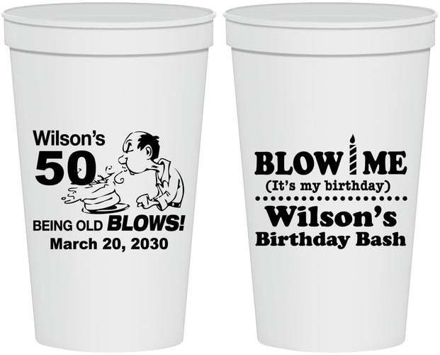 Personalized Birthday 22 oz Stadium Cups - 50th | 20085