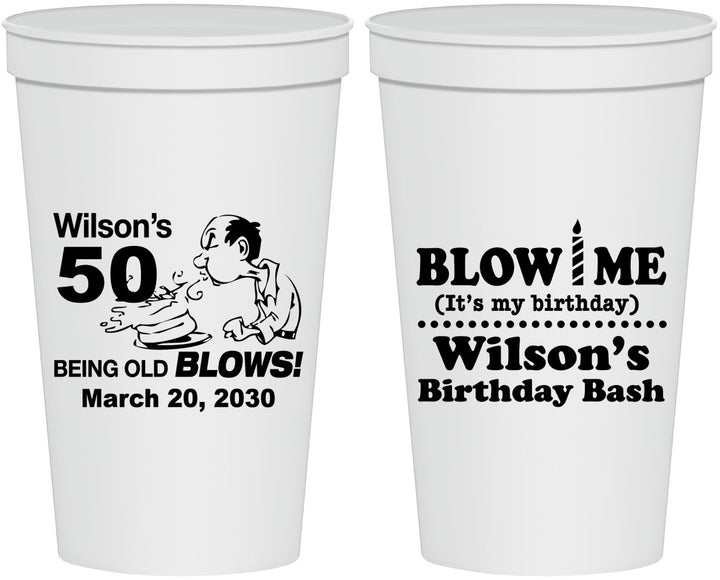 Personalized Birthday 22 oz Stadium Cups - 50th | 20085