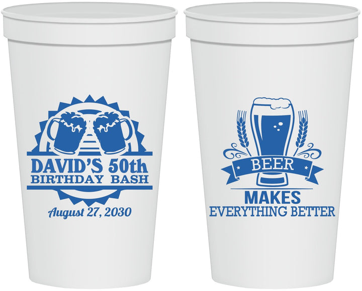 Personalized Birthday 22 oz Stadium Cups - 50th | 20089