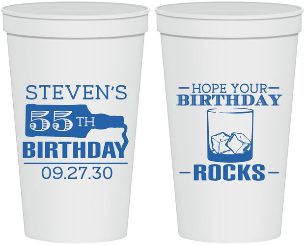 Personalized Birthday 22 oz Stadium Cups - 55th | 20090