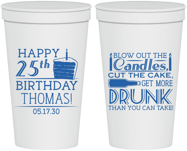 Personalized Birthday 22 oz Stadium Cups - 25th | 20091